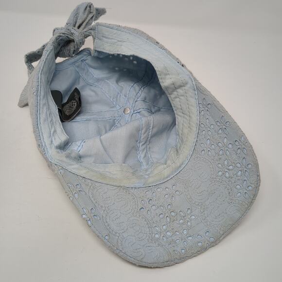 Vince Camuto Tie Back Hat Blue One Size Eyelet Casual Outdoor - Picture 7 of 10